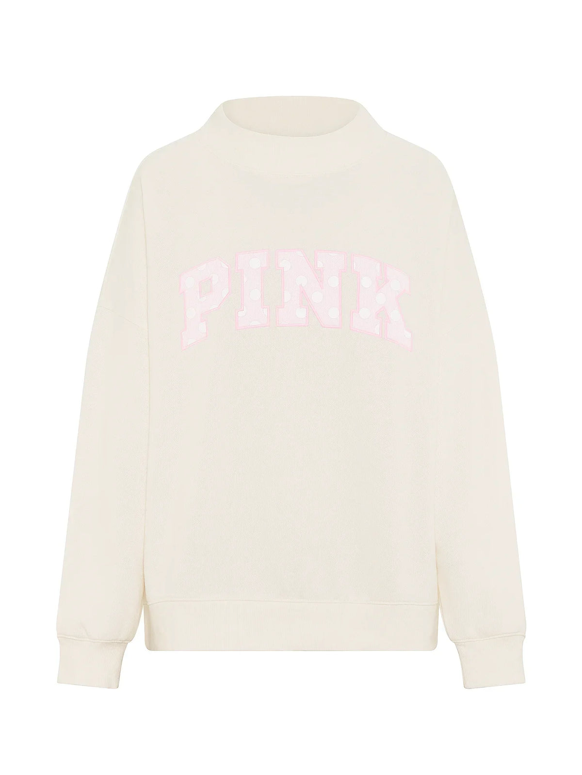 PINK Oversized Mock-Neck Sweatshirt