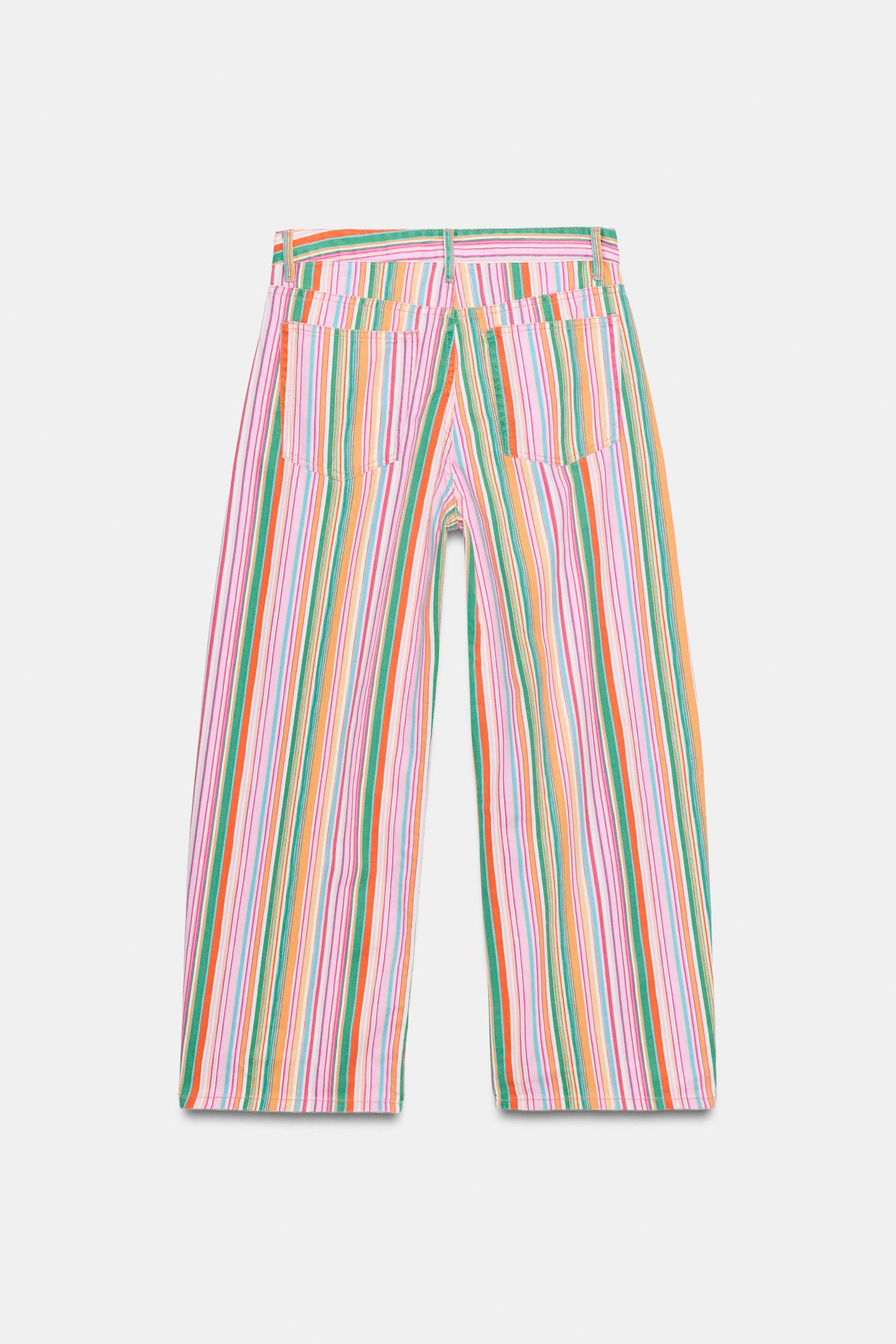 PASTEL STRIPED BAGGY JEANS