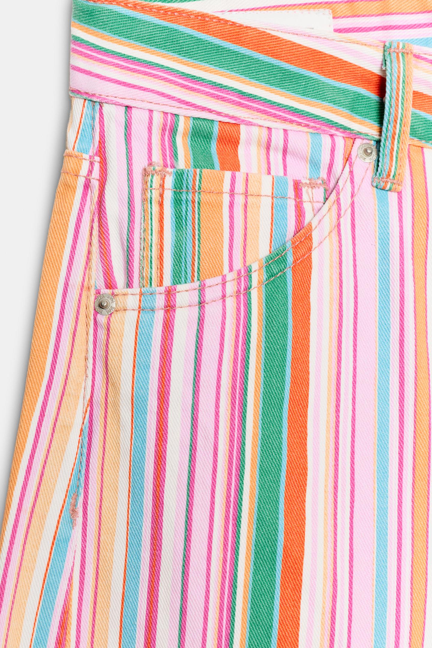 PASTEL STRIPED BAGGY JEANS