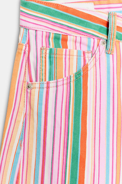 PASTEL STRIPED BAGGY JEANS