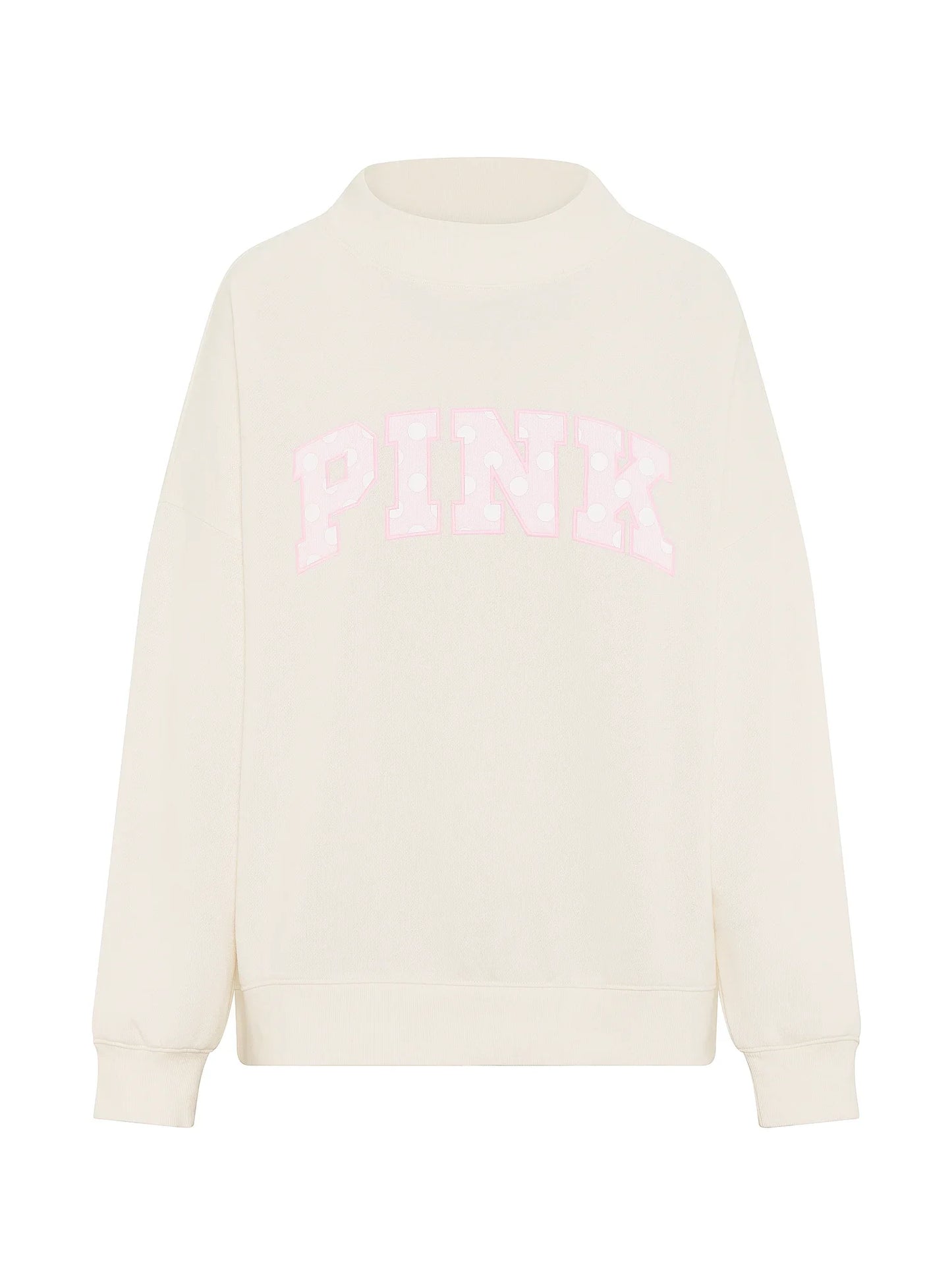 PINK Oversized Mock-Neck Sweatshirt
