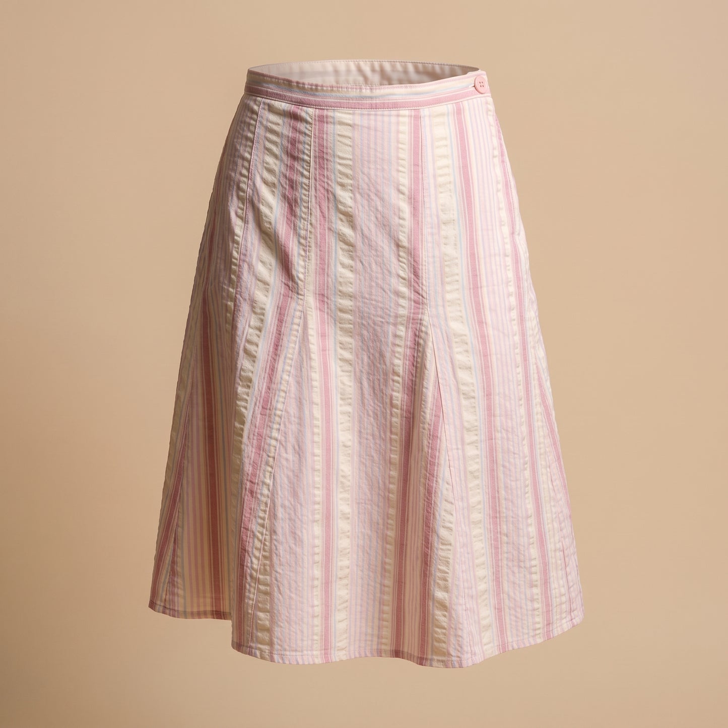 Striped Pastel Pink Flare Skirt