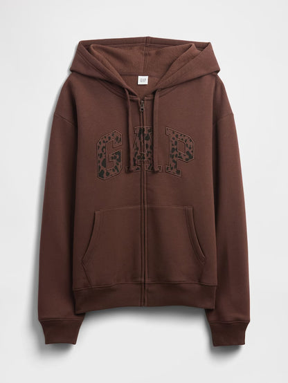 Brown Leopard Print Relaxed Logo Set